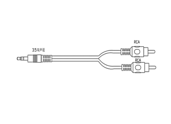 DS-QAXCADG2LG-18 3.5（耳机插头）-双莲花（RCA）